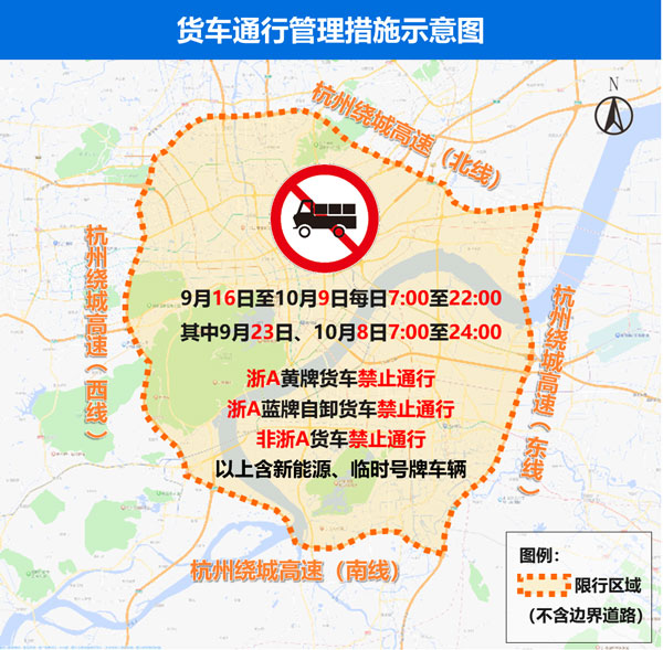 貨車通行管理措施示意圖。 浙江交警供圖